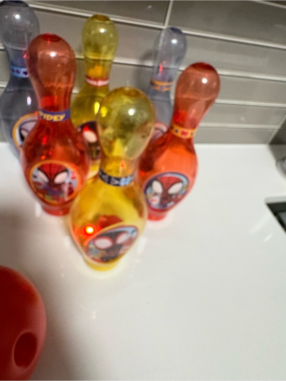 Kids Light-Up Bowling Pins Set - Yellow & Orange